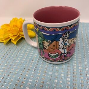 Santa Fe Colorful Ceramic Mug with Native American Design